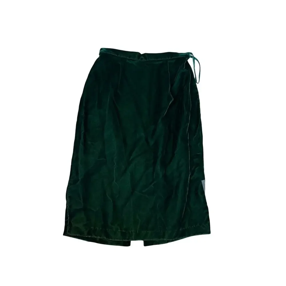 NWT Vintage Night Way Emerald Green Velvet Skirt Suit Set Size 10 Holiday Formal